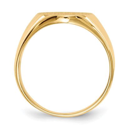 14K Gelbgold Herren-Siegelring mit geschlossener Rückseite, 14,0x13,0mm