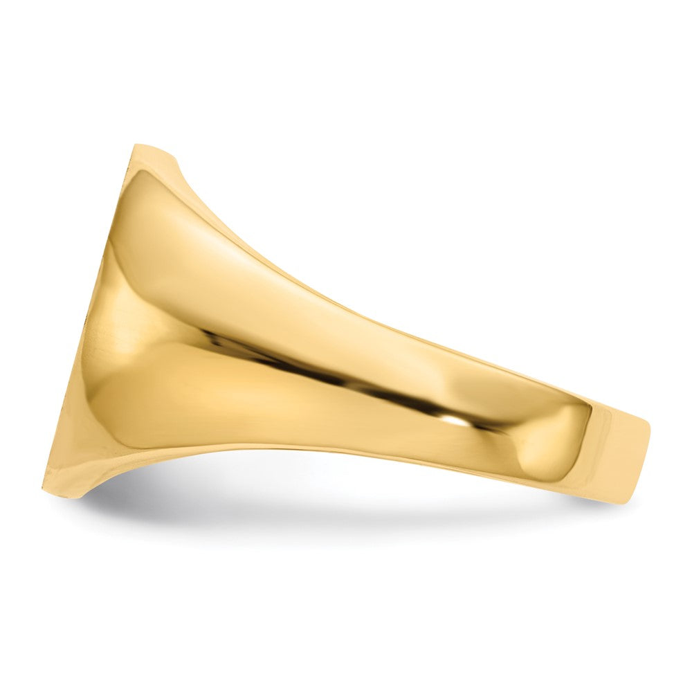14K Gelbgold Herren-Siegelring mit geschlossener Rückseite, 14,0x13,0mm
