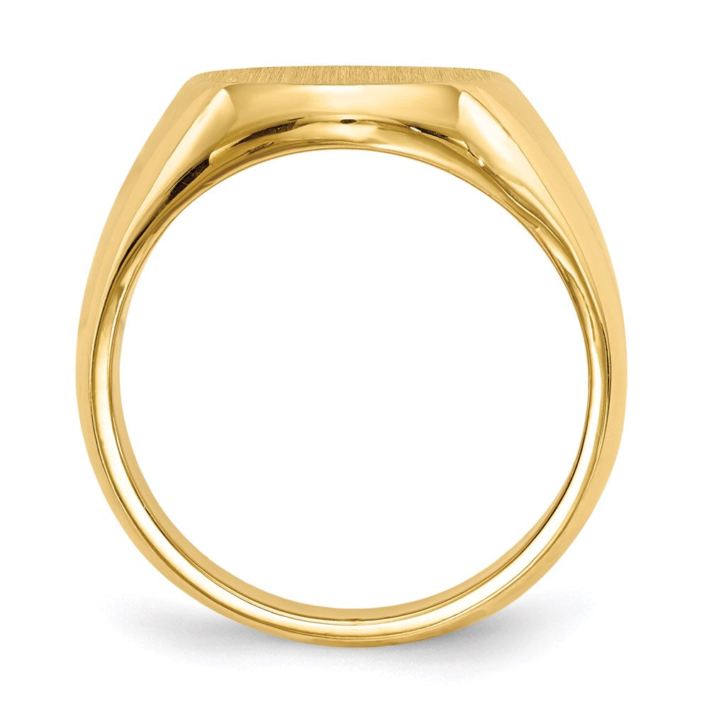 14K Gelbgold Siegelring für Herren, 15,5x13,5 mm, mit geschlossener Rückseite