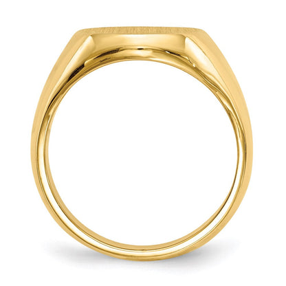 14K Gelbgold Siegelring für Herren, 15,5x13,5 mm, mit geschlossener Rückseite