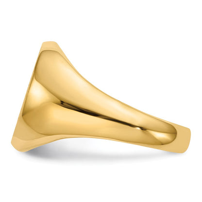 14K Gelbgold Siegelring für Herren, 15,5x13,5 mm, mit geschlossener Rückseite