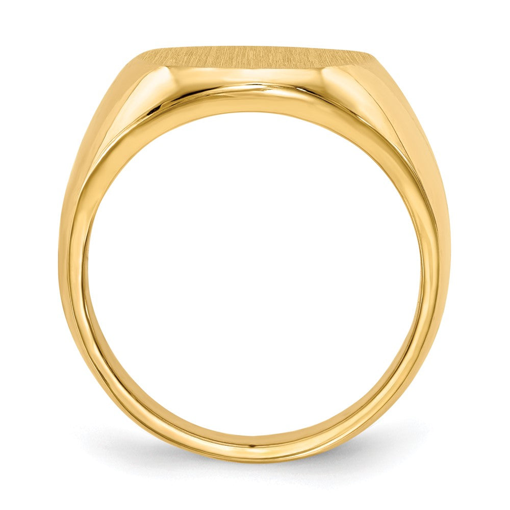 10K Gelbgold Herren-Siegelring mit geschlossener Fassung, 17,5x14,5mm