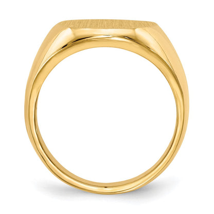 10K Gelbgold Herren-Siegelring mit geschlossener Fassung, 17,5x14,5mm