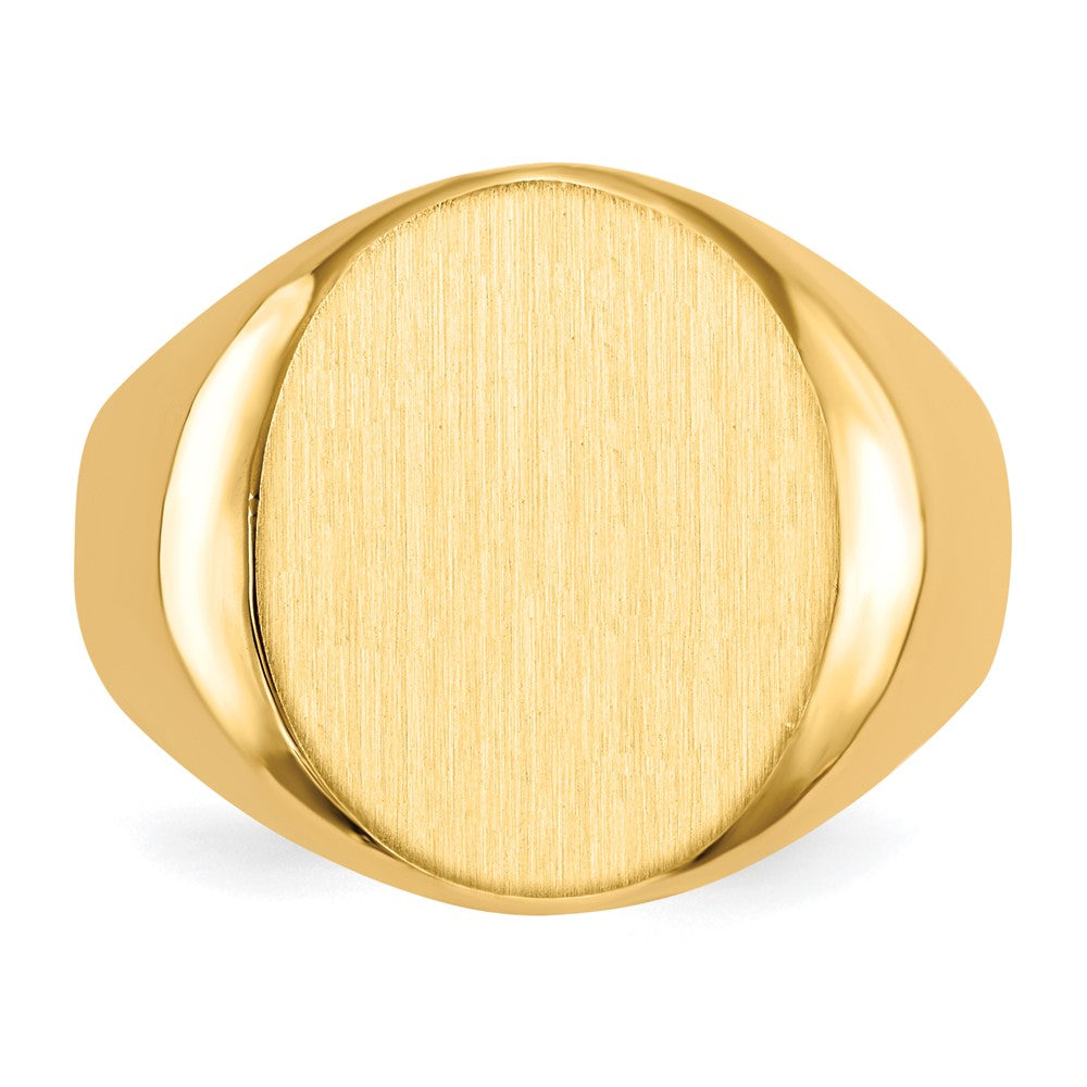 10K Gelbgold Herren-Siegelring mit geschlossener Fassung, 17,5x14,5mm