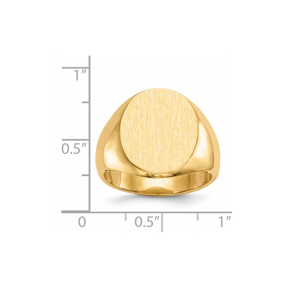 585 Gelbgold Herren-Siegelring, 17,5 x 14,5 mm, geschlossene Rückseite