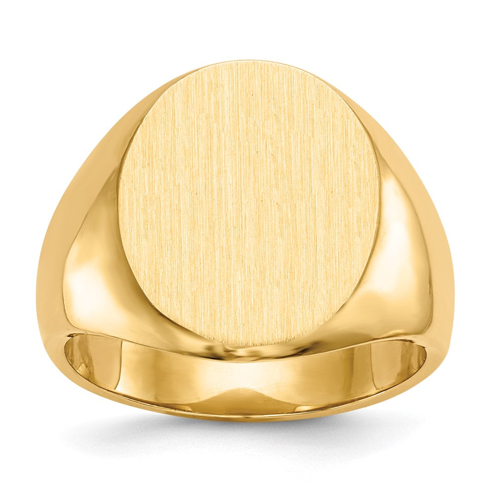 10K Gelbgold Herren-Siegelring mit geschlossener Fassung, 17,5x14,5mm