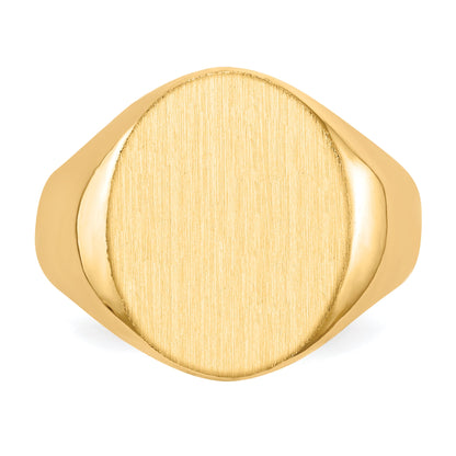10K Gelbgold 10ky 17.5x14.0mm Geschlossen Rückseite Herren Siegel Ring