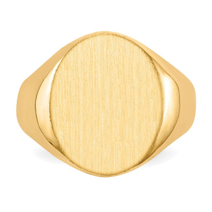14K Gelbgold 17,5x14,0mm Herren-Siegelring mit geschlossener Rückseite