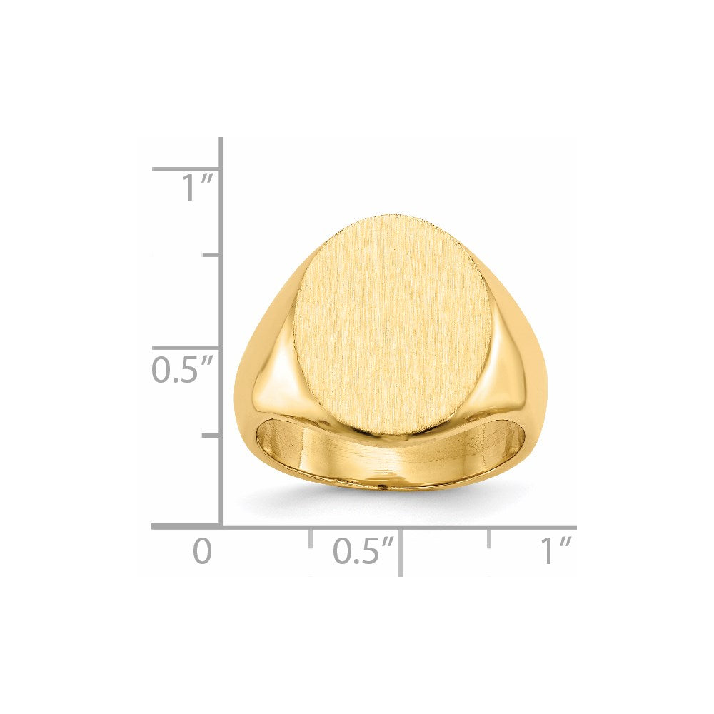 14K Gelbgold 17,5x14,0mm Herren-Siegelring mit geschlossener Rückseite