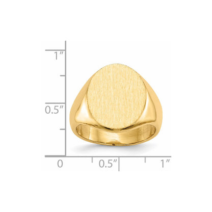 14K Gelbgold 17,5x14,0mm Herren-Siegelring mit geschlossener Rückseite