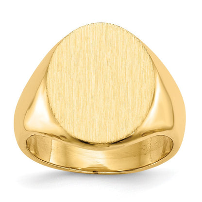 14K Gelbgold 17,5x14,0mm Herren-Siegelring mit geschlossener Rückseite