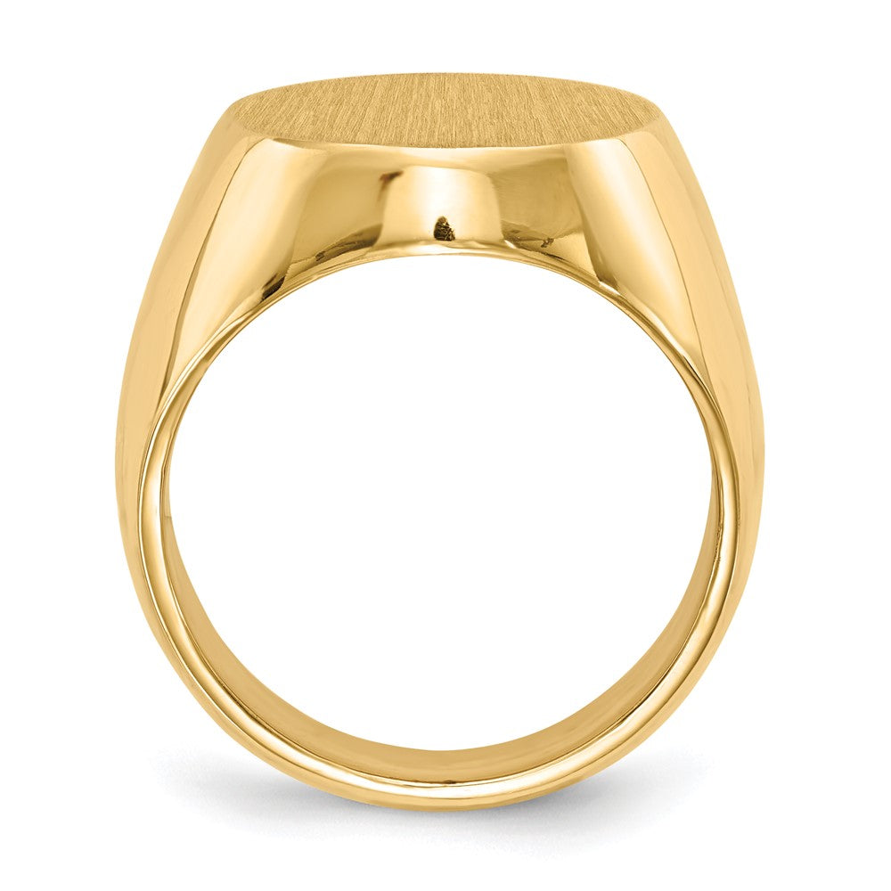 14K Gelbgold Herren-Siegelring mit geschlossenem Boden, 18,5x14,5mm