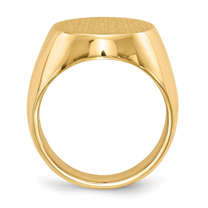 14K Gelbgold Herren-Siegelring mit geschlossenem Boden, 18,5x14,5mm