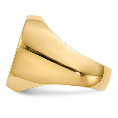 14K Gelbgold Herren-Siegelring mit geschlossenem Boden, 18,5x14,5mm
