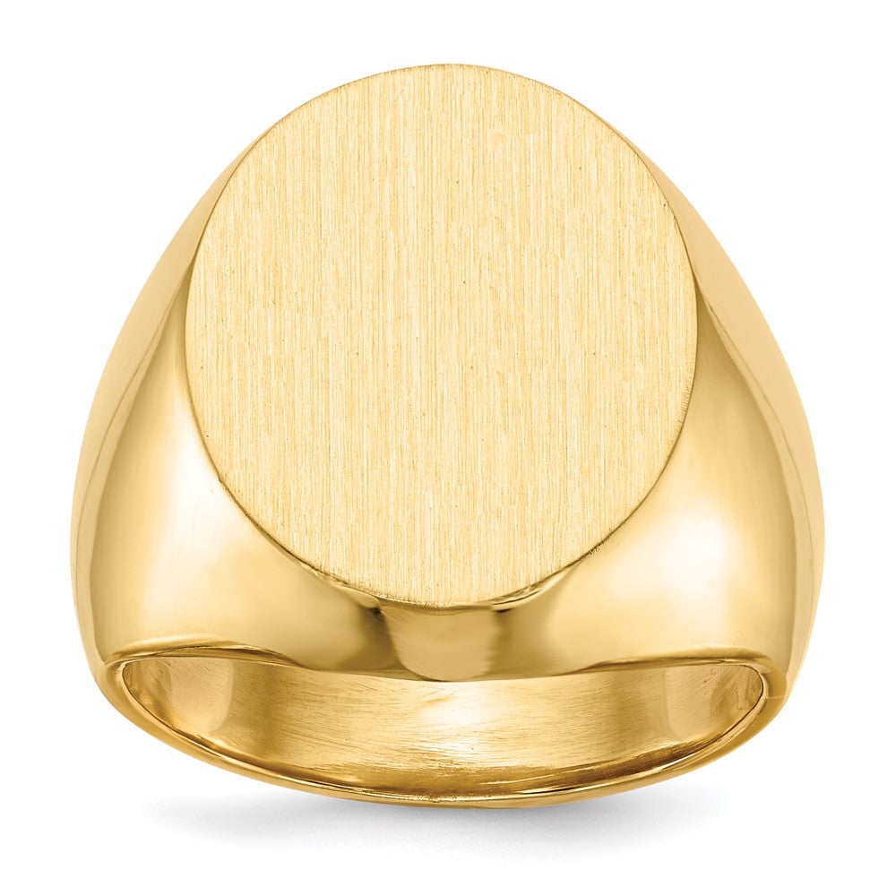 14K Gelbgold Herren-Siegelring mit geschlossenem Boden, 18,5x14,5mm