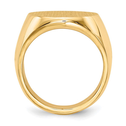 14K Gelbgold 19,5x17,5 mm Herren-Siegelring mit geschlossener Rückseite