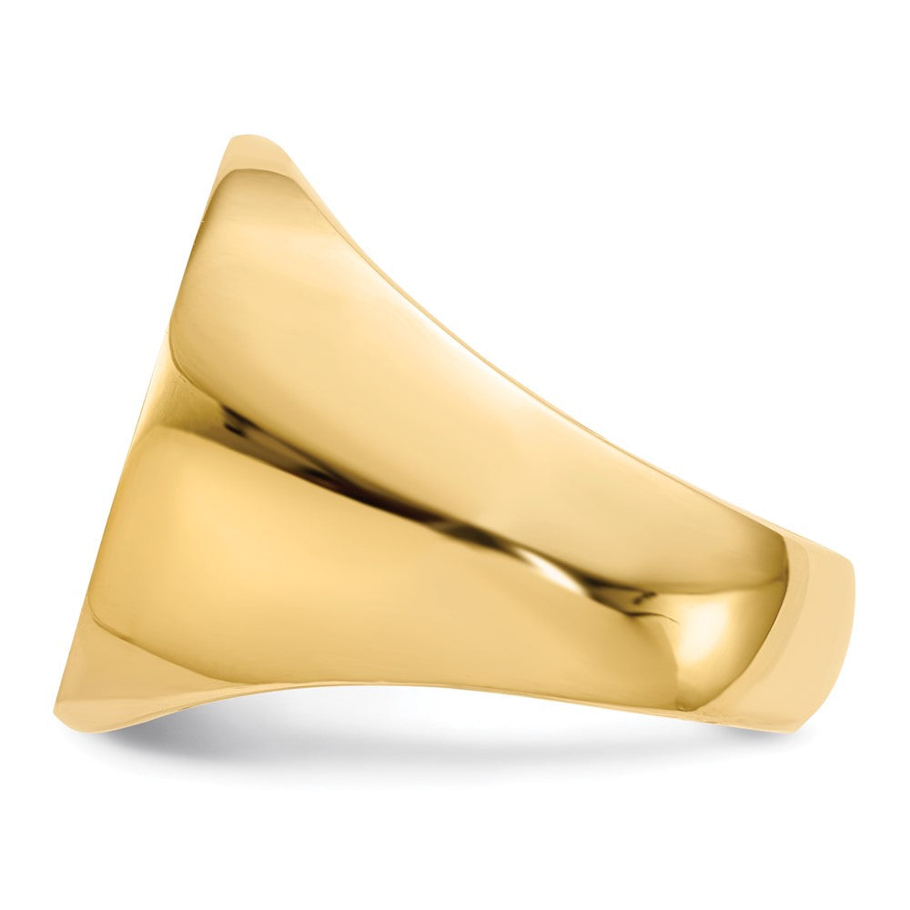 14K Gelbgold 19,5x17,5 mm Herren-Siegelring mit geschlossener Rückseite