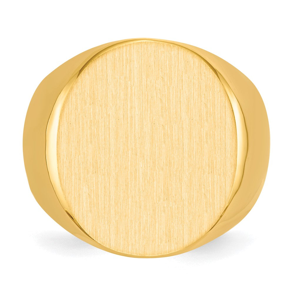 14K Gelbgold 19,5x17,5 mm Herren-Siegelring mit geschlossener Rückseite