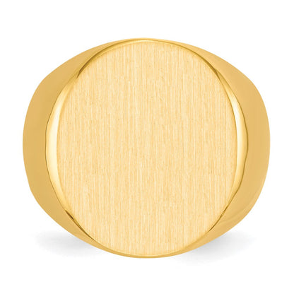 14K Gelbgold 19,5x17,5 mm Herren-Siegelring mit geschlossener Rückseite