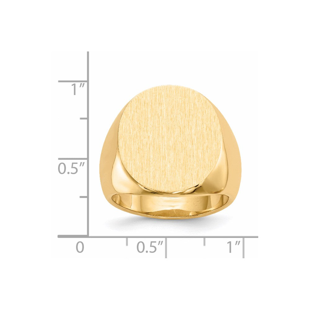 14K Gelbgold 19,5x17,5 mm Herren-Siegelring mit geschlossener Rückseite