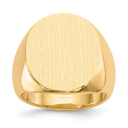 14K Gelbgold 19,5x17,5 mm Herren-Siegelring mit geschlossener Rückseite