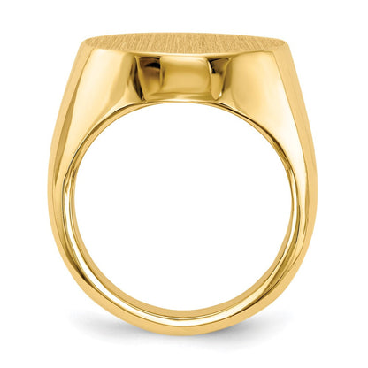 14K Gelbgold Herren-Siegelring mit geschlossenem Boden, 20,0x18,0mm