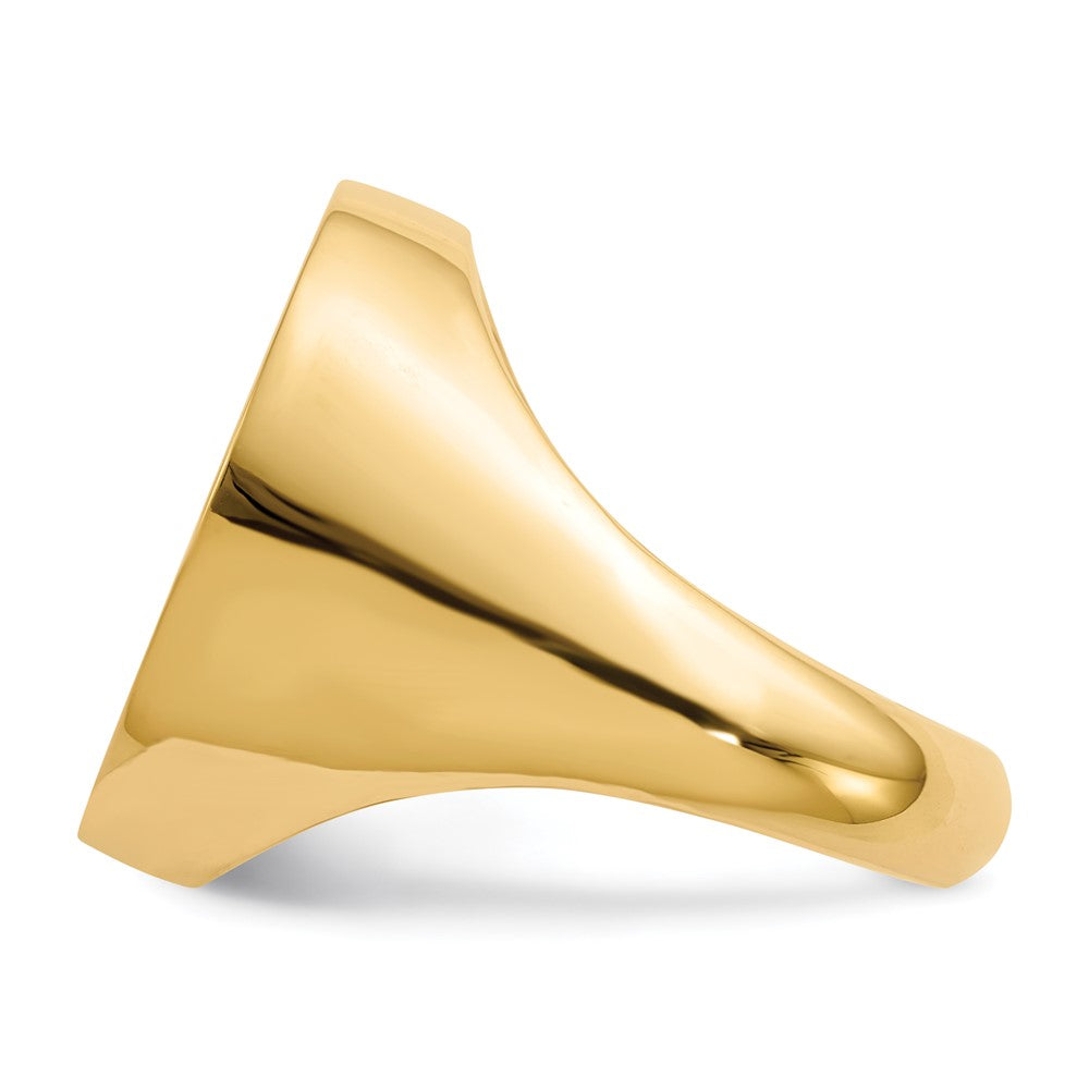14K Gelbgold Herren-Siegelring mit geschlossenem Boden, 20,0x18,0mm