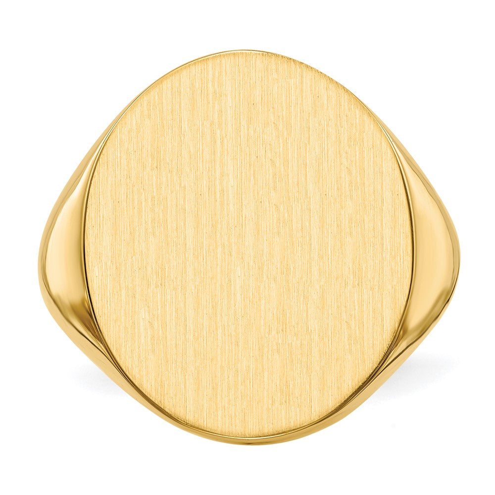 14K Gelbgold Herren-Siegelring mit geschlossenem Boden, 20,0x18,0mm