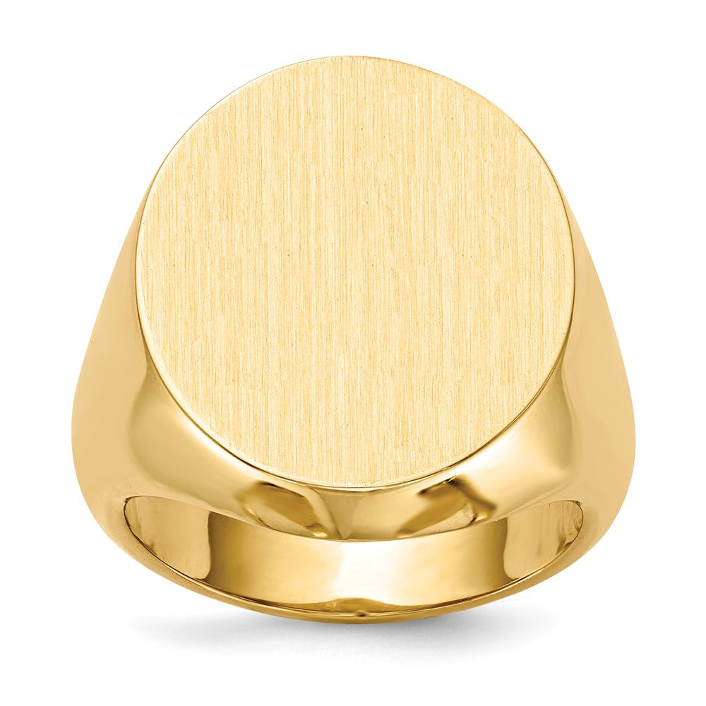14K Gelbgold Herren-Siegelring mit geschlossenem Boden, 20,0x18,0mm