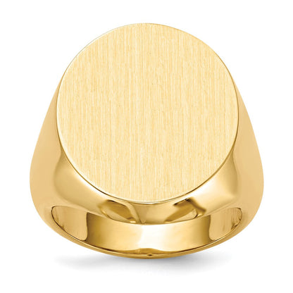 14K Gelbgold Herren-Siegelring mit geschlossenem Boden, 20,0x18,0mm