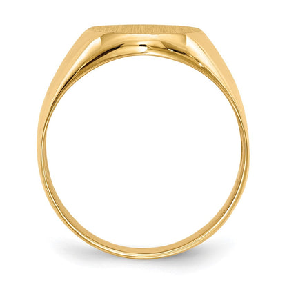 14K Gelbgold Herren-Siegelring, offene Fassung, 14,5 x 12,0 mm