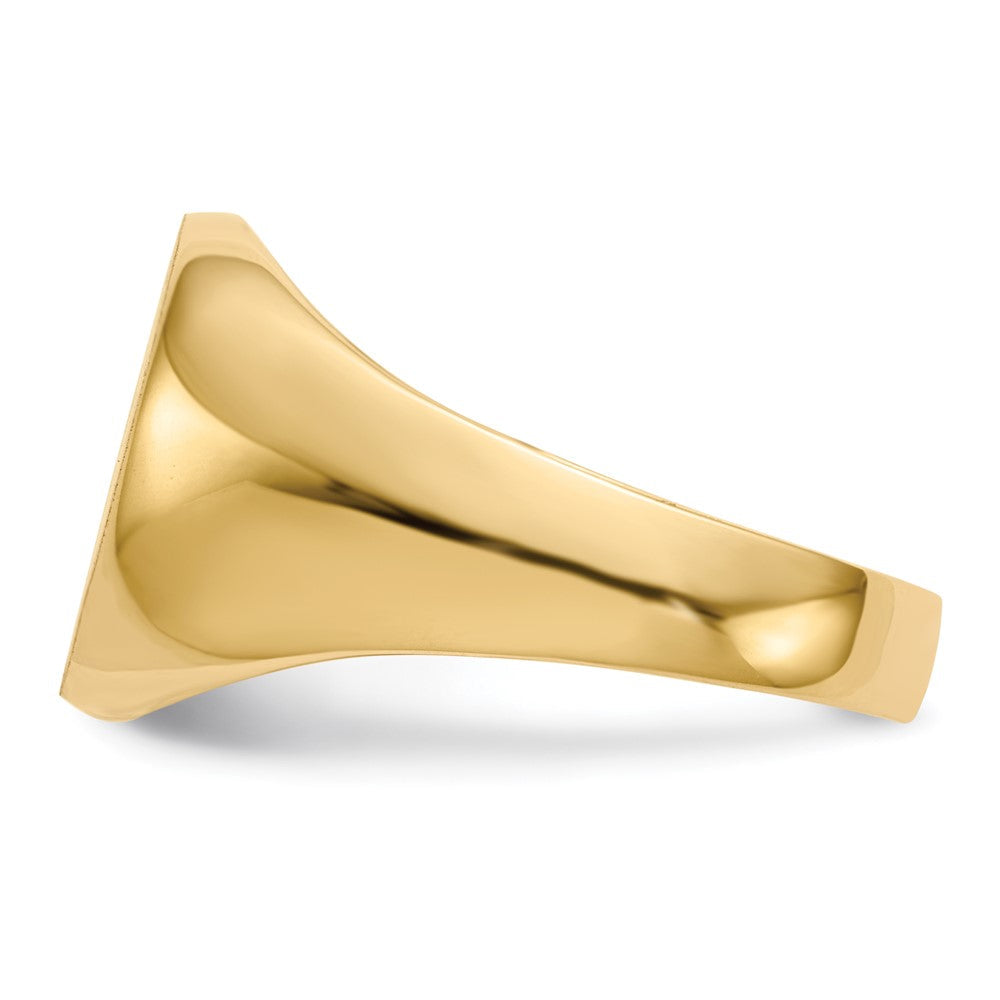 14K Gelbgold Herren-Siegelring, offene Fassung, 14,5 x 12,0 mm