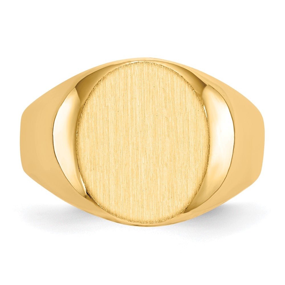 14K Gelbgold Herren-Siegelring, offene Fassung, 14,5 x 12,0 mm