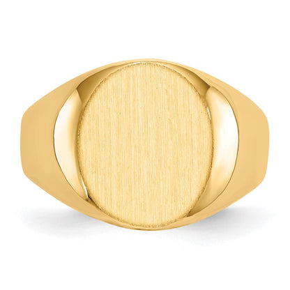 14K Gelbgold Herren-Siegelring, offene Fassung, 14,5 x 12,0 mm