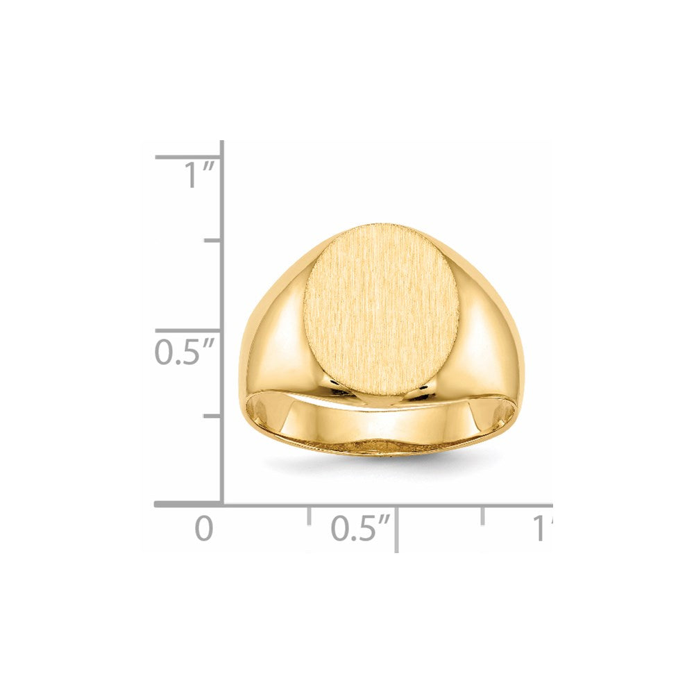 14K Gelbgold Herren-Siegelring, offene Fassung, 14,5 x 12,0 mm