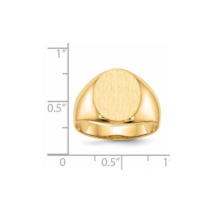 14K Gelbgold Herren-Siegelring, offene Fassung, 14,5 x 12,0 mm