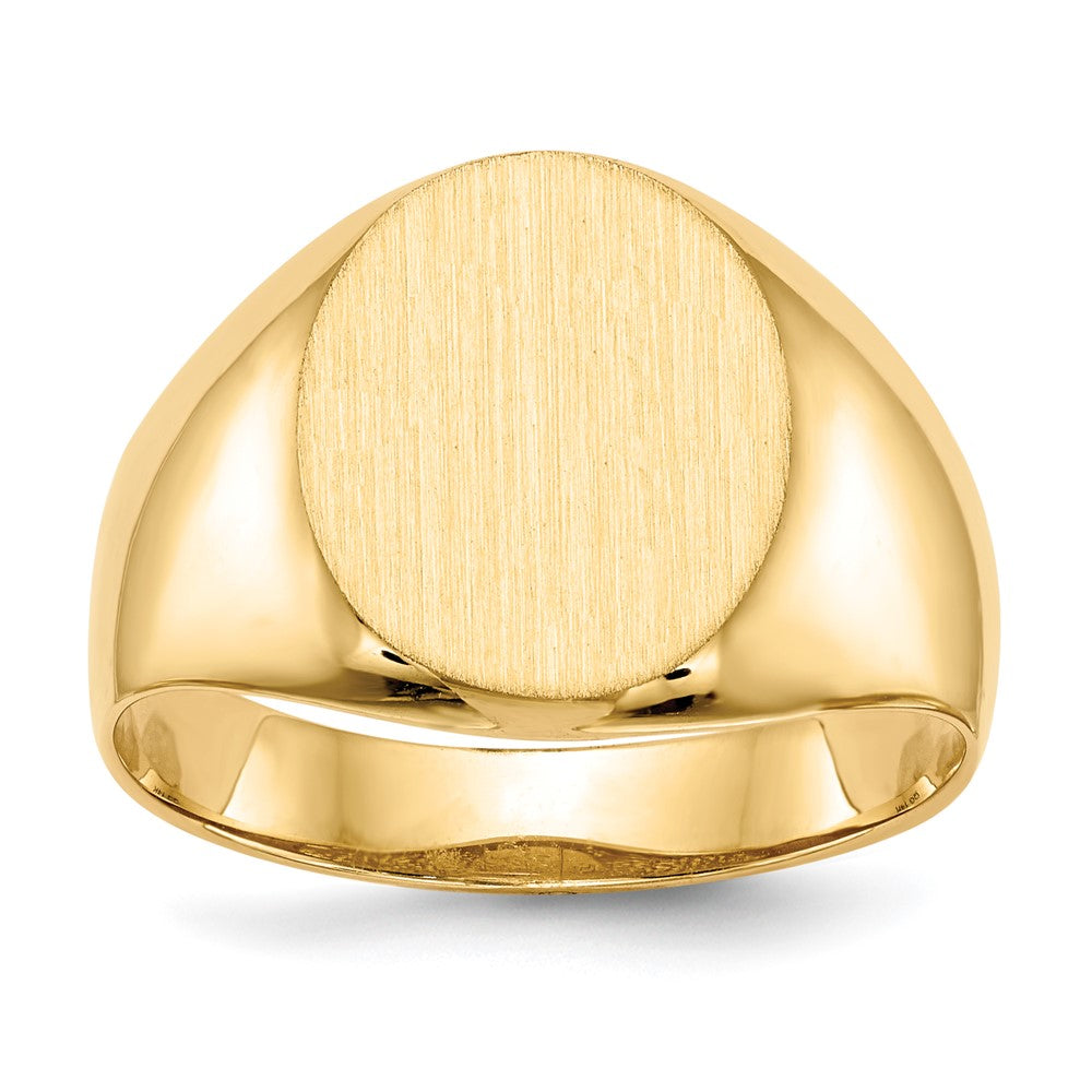14K Gelbgold Herren-Siegelring, offene Fassung, 14,5 x 12,0 mm