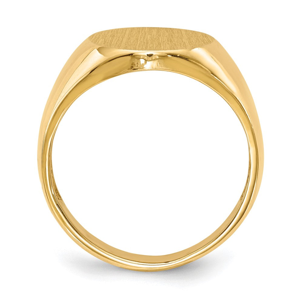 14K Gelbgold 11,5 mm x 12,5 mm Herren-Siegelring mit offener Rückseite