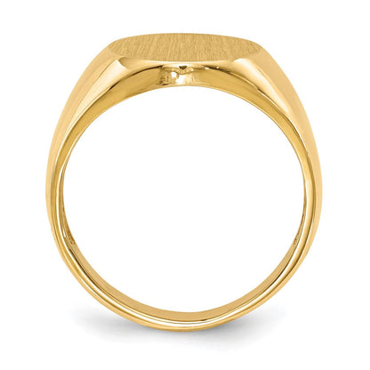 14K Gelbgold 11,5 mm x 12,5 mm Herren-Siegelring mit offener Rückseite