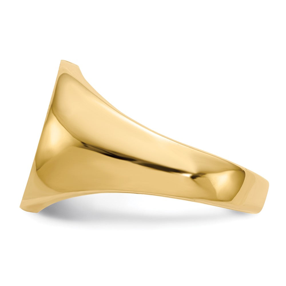 14K Gelbgold 11,5 mm x 12,5 mm Herren-Siegelring mit offener Rückseite