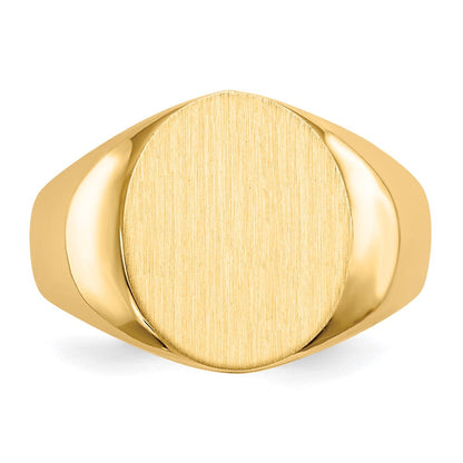 14K Gelbgold 11,5 mm x 12,5 mm Herren-Siegelring mit offener Rückseite