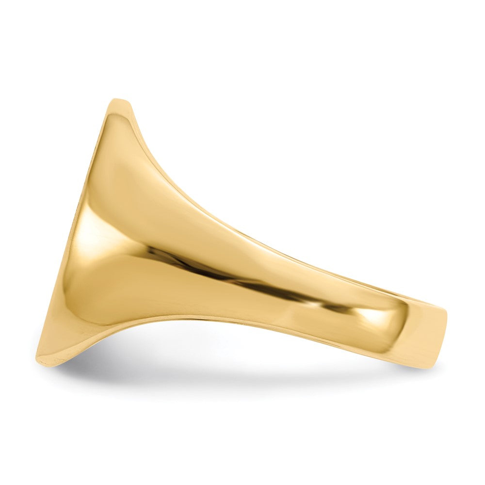 14K Gelbgold 14,0x13,0mm Herren-Siegelring mit offener Rückseite