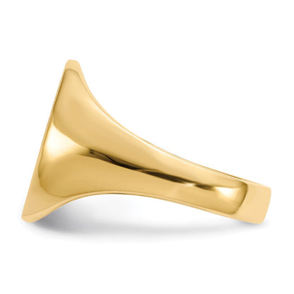 14K Gelbgold 14,0x13,0mm Herren-Siegelring mit offener Rückseite