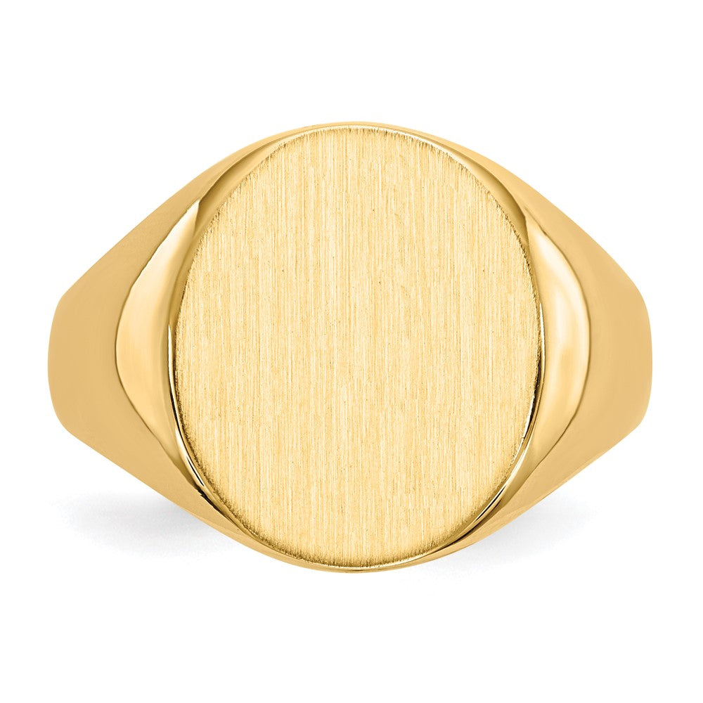 14K Gelbgold 14,0x13,0mm Herren-Siegelring mit offener Rückseite