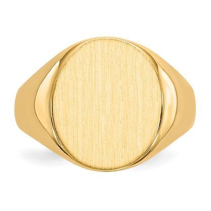 14K Gelbgold 14,0x13,0mm Herren-Siegelring mit offener Rückseite