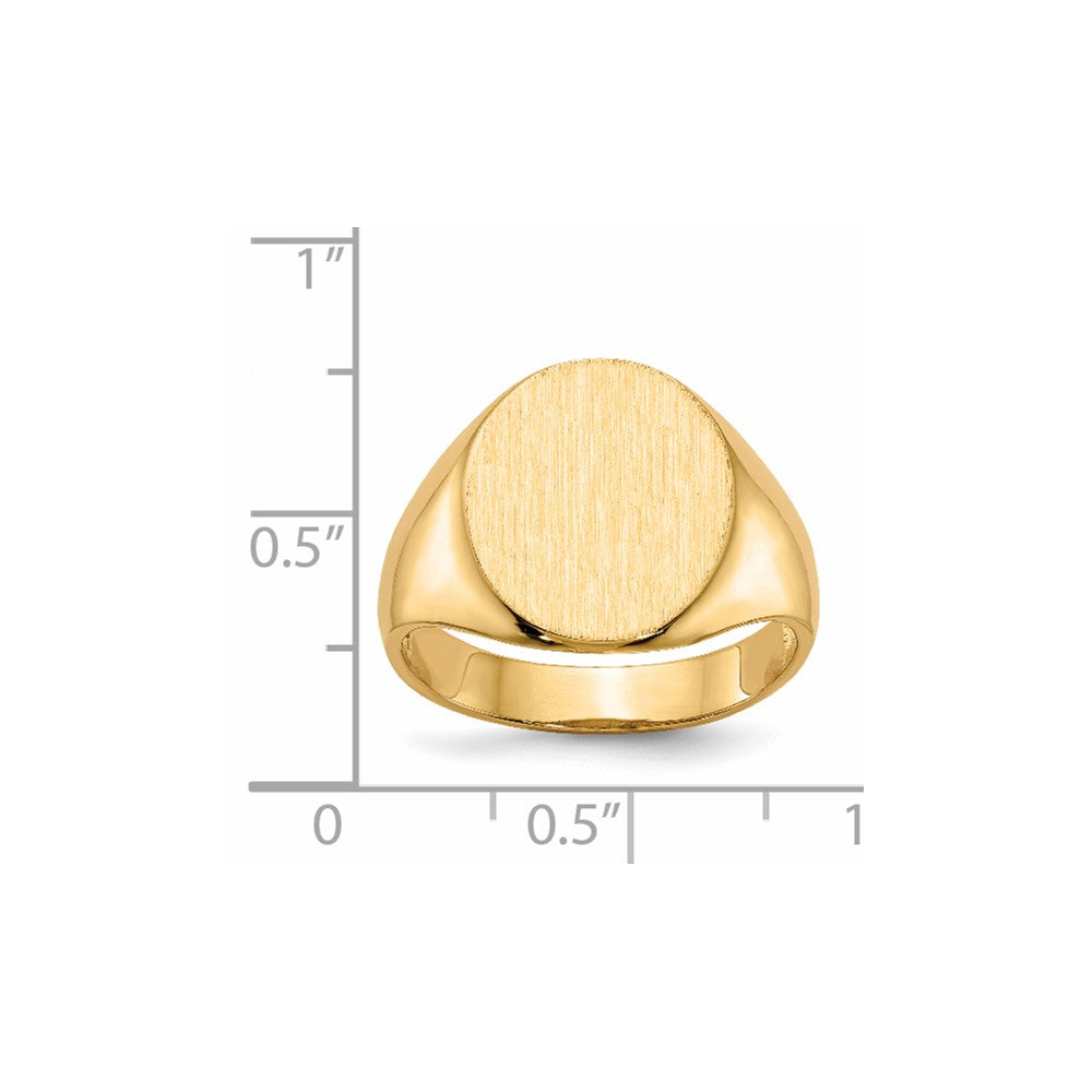 14K Gelbgold 14,0x13,0mm Herren-Siegelring mit offener Rückseite