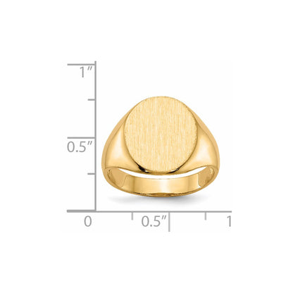 14K Gelbgold 14,0x13,0mm Herren-Siegelring mit offener Rückseite