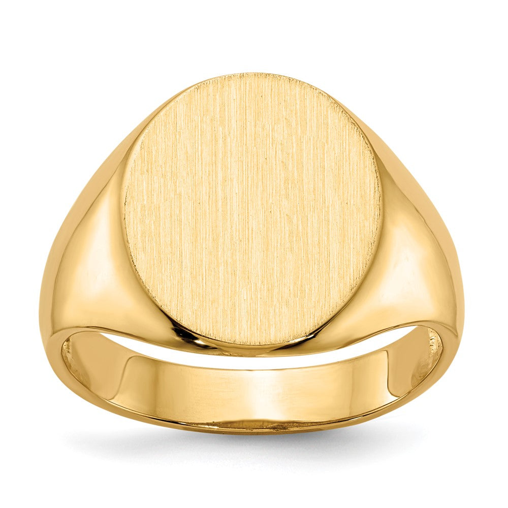 14K Gelbgold 14,0x13,0mm Herren-Siegelring mit offener Rückseite