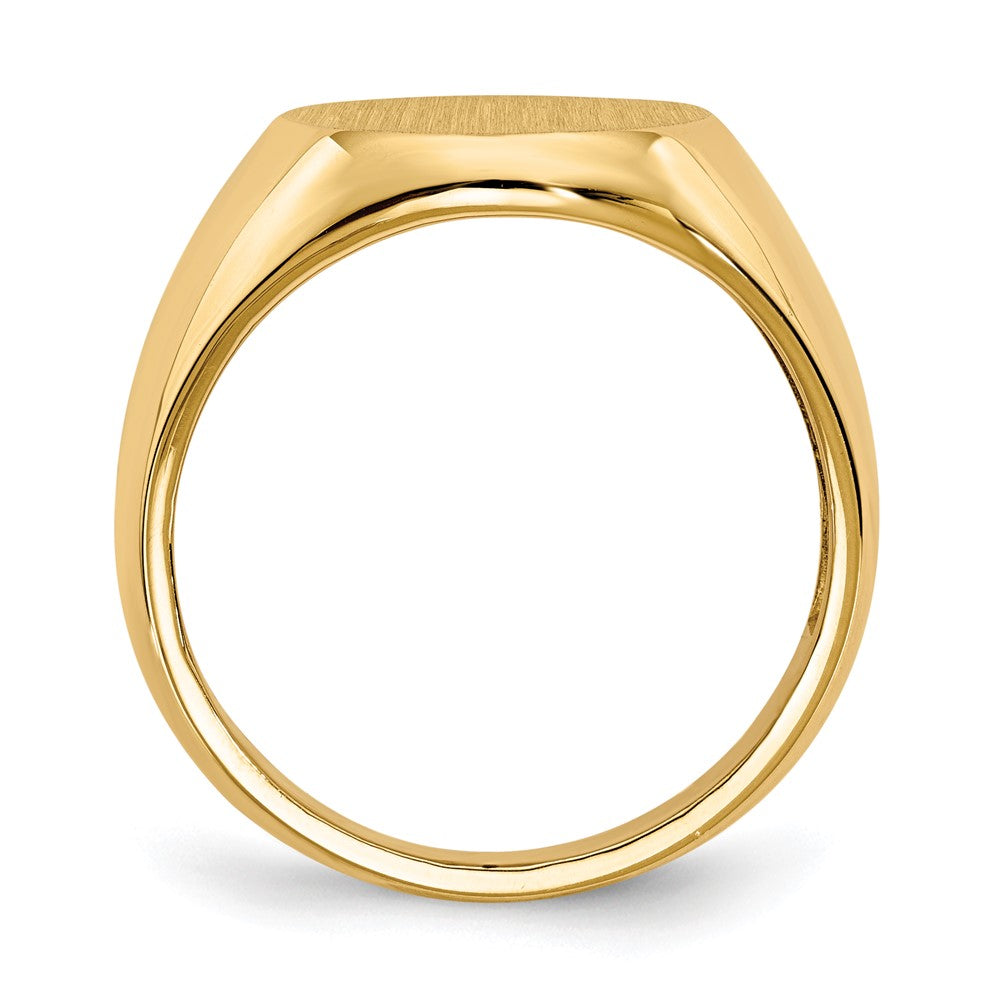 14K Gelbgold 15,0x13,5 mm Herren-Siegelring mit offener Rückseite