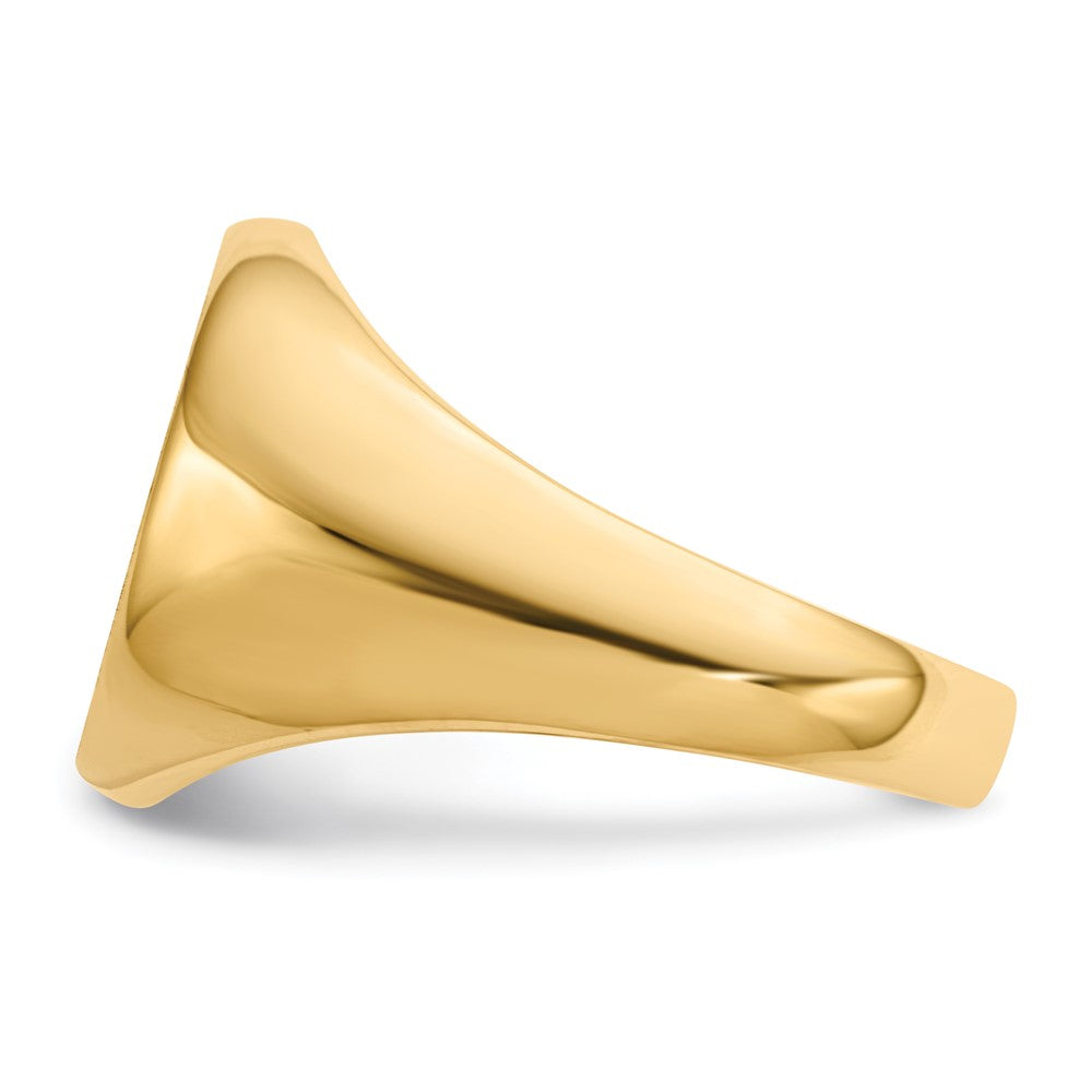 14K Gelbgold 15,0x13,5 mm Herren-Siegelring mit offener Rückseite